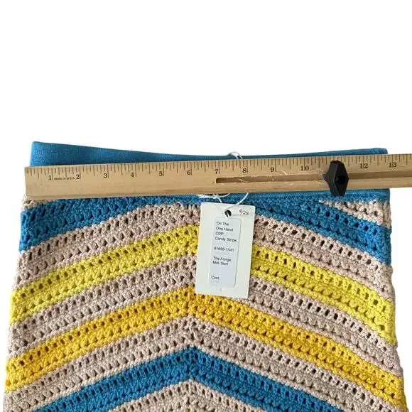 Mother Candy Stripe Cinch Tank Halter Top Fringe Midi Skirt Set size S NEW Tags - Picture 7 of 16